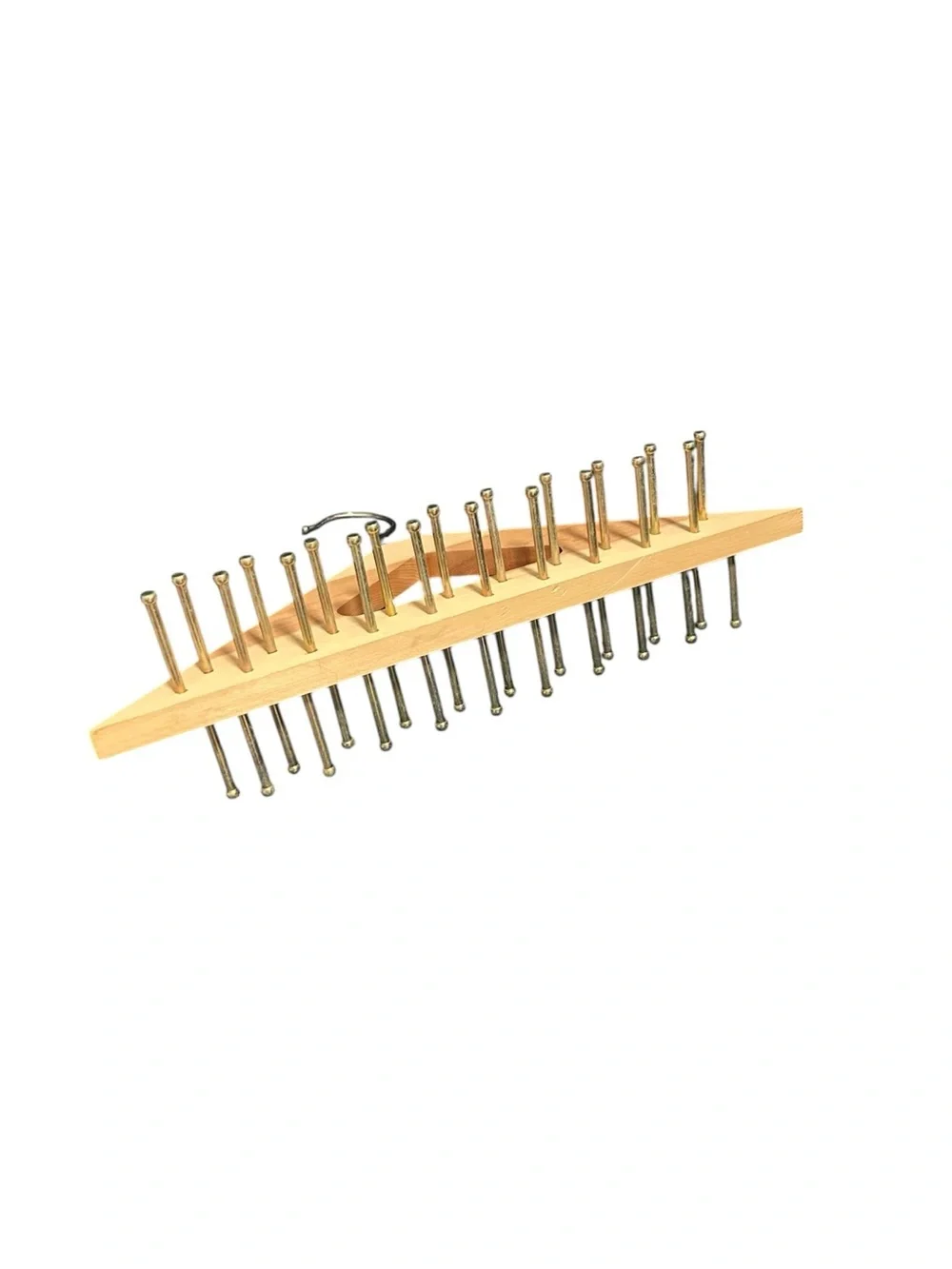 Wood and Gold Multi-Peg Scarf & Accessory Hanger - Natural